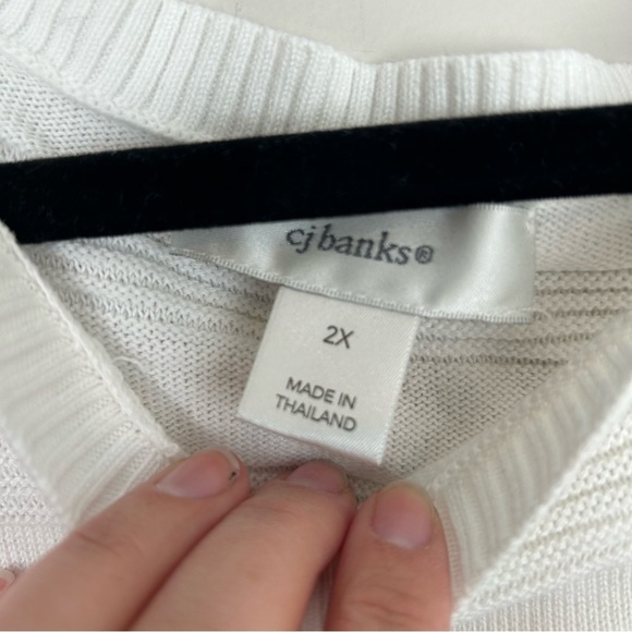 CJ banks white sweater size 2X - Picture 2 of 8